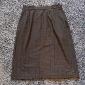 Chic Brown Houndstooth Women's Pencil Skirt